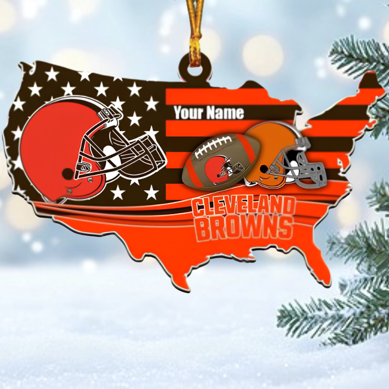 [SPECIAL OFFER] NEW CUSTOMIZED NFL29 CLB CLEVELAND BROWNS CHRISTMAS ACRYLIC ORNAMENT