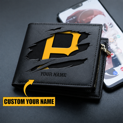 [FLASH SALE] NEW CUSTOMIZED MLB29 PHP PITTSBURGH PIRATES LEATHER WALLET