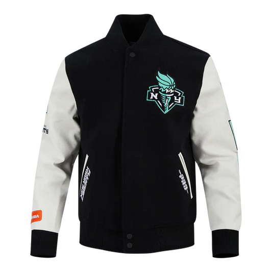 LIMITED EDITION - NEW CUSTOMIZED WNBA10 NYL NY LIBERTY BASEBALL JACKET, SATIN VARSITY JACKET 02