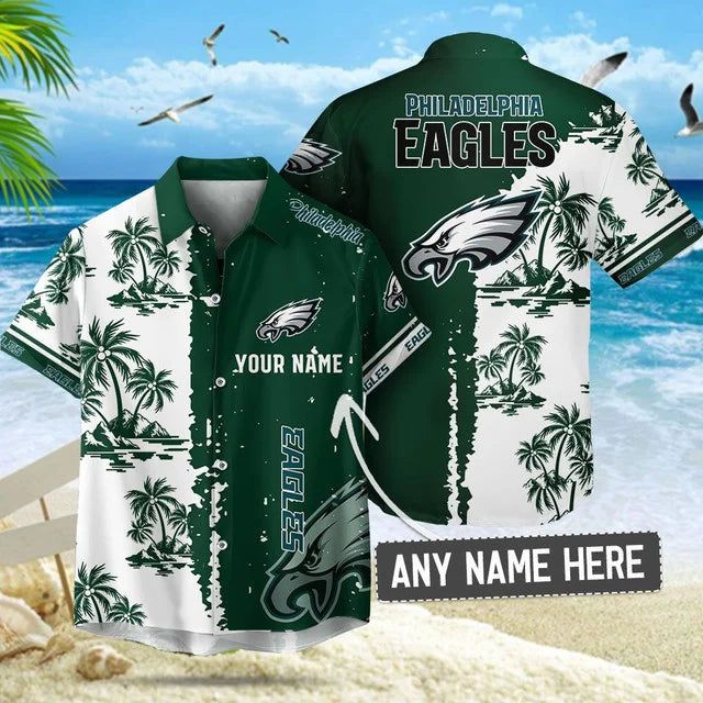 [SPECIAL OFFER] NEW CUSTOMIZED NFL02 PPE PHILADELPHIA EAGLES UNISEX HAWAIIAN SHIRT & SHORTS SET