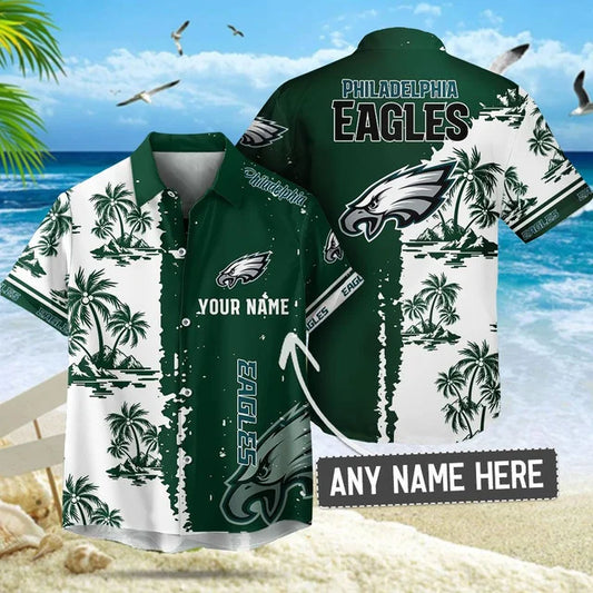 [SPECIAL OFFER] NEW CUSTOMIZED NFL02 PPE PHILADELPHIA EAGLES UNISEX HAWAIIAN SHIRT & SHORTS SET