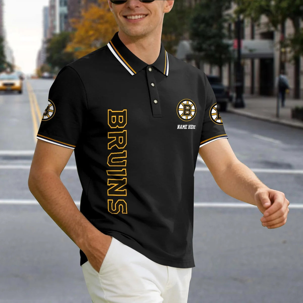 [SUPER SALE] NEW CUSTOMIZED NHL02 BTB BOSTON BRUINS POLO SHIRT