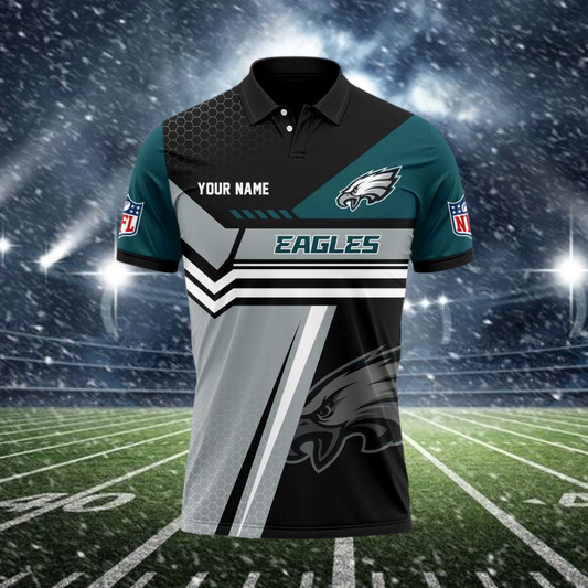 [SPECIAL OFFER] NEW CUSTOMIZED NFL02 PPE PHILADELPHIA EAGLES POLO SHIRT