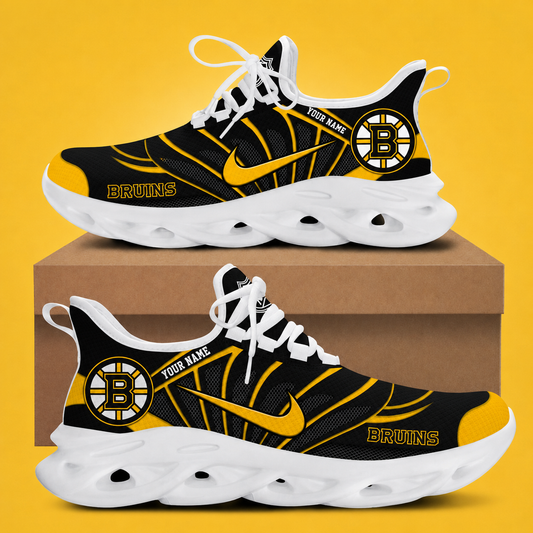 [SUPER SALE] NEW CUSTOMIZED NHL02 BTB BOSTON BRUINS CLUNKY SNEAKERS