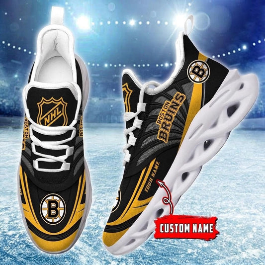 [SUPER SALE] NEW CUSTOMIZED NHL02 BTB BOSTON BRUINS CLUNKY SNEAKERS