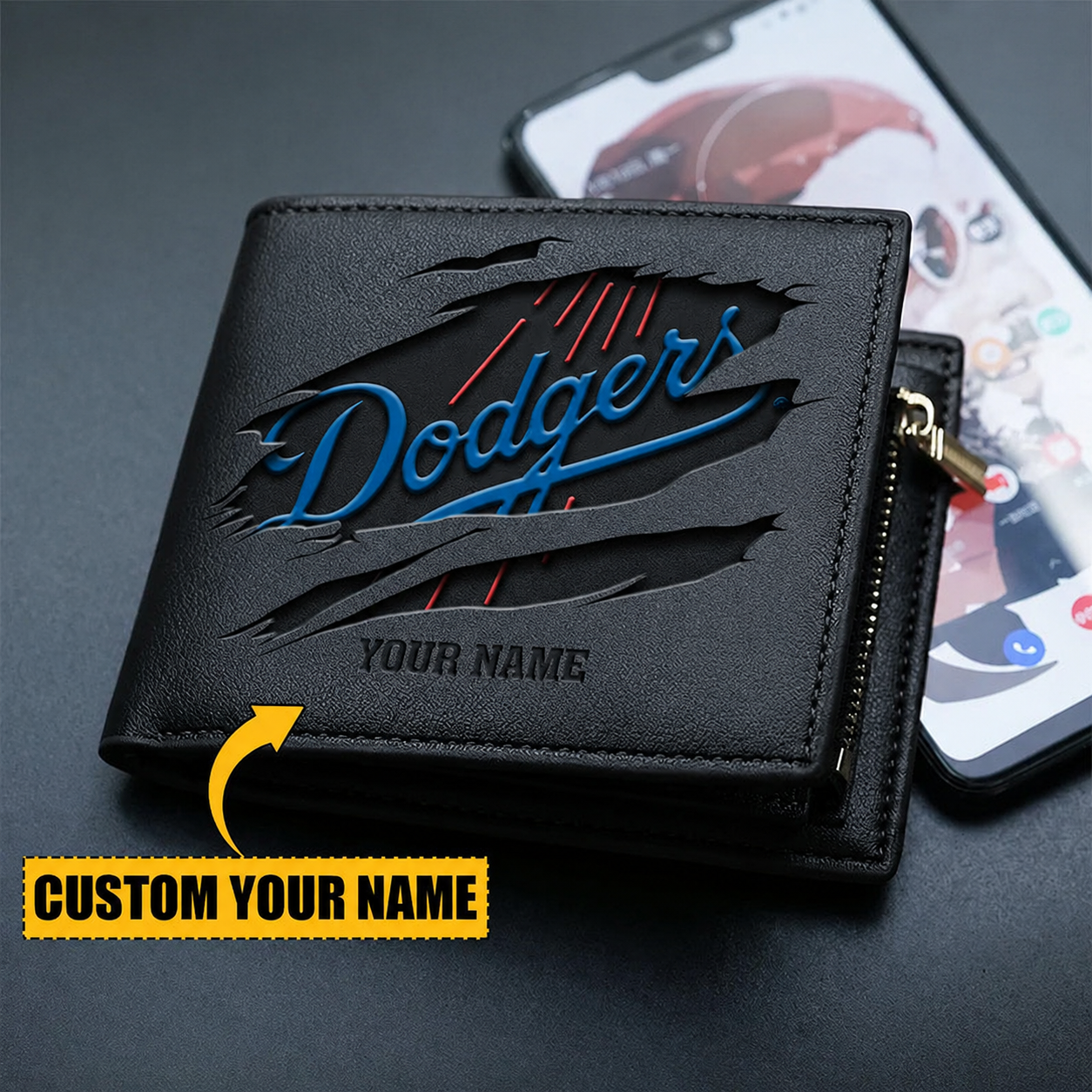 [FLASH SALE] NEW CUSTOMIZED MLB02 LAD LOS ANGELES DODGERS LEATHER WALLET