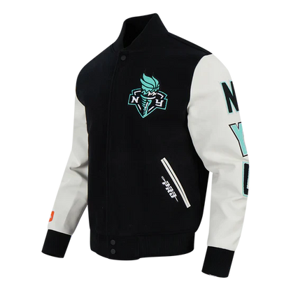 LIMITED EDITION - NEW CUSTOMIZED WNBA10 NYL NY LIBERTY BASEBALL JACKET, SATIN VARSITY JACKET 02