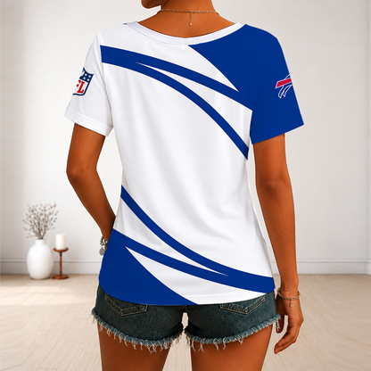 [SPECIAL OFFER] NEW CUSTOMIZED NFL03 BFB BUFFALO BILLS V-NECK FEMALE SHIRT