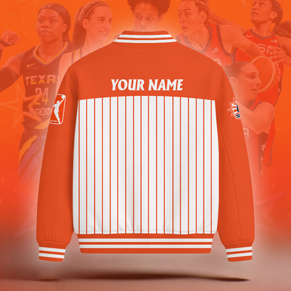 [FAN FAVORITE] NEW CUSTOMIZED WNBA03 CTS CONNECTICUT SUN BASEBALL JACKET