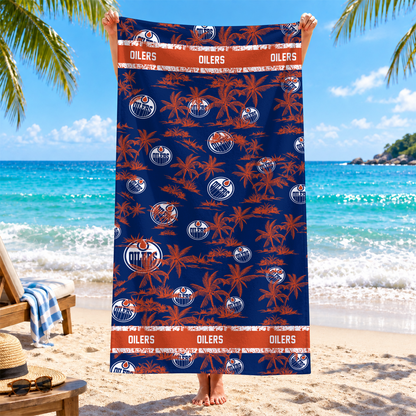 LIMITED  EDITION - NEW CUSTOMIZED NHL03 EMO EDMONTON OILERS BEACH TOWEL
