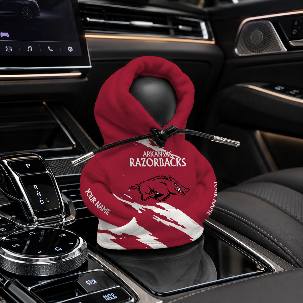[FAN FAVORITE] NEW CUSTOMIZED NCAA CWS03 AKR ARKANSAS RAZORBACKS AUTOMOTIVE HOODIE SHIFT KNOB COVER