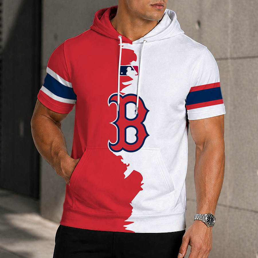 [FLASH SALE] NEW CUSTOMIZED MLB03 BRS BOSTON RED SOX SHORT SLEEVE HOODIE