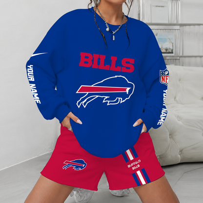 [SPECIAL OFFER] NEW CUSTOMIZED NFL03 BFB BUFFALO BILLS UNISEX SWEATSHIRT & SHORTS SET