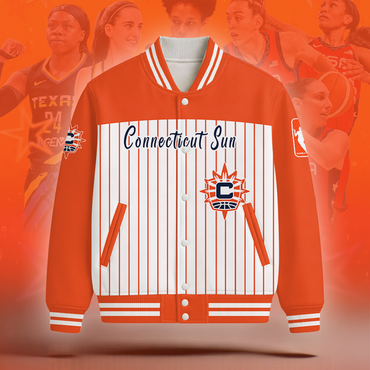 [FAN FAVORITE] NEW CUSTOMIZED WNBA03 CTS CONNECTICUT SUN BASEBALL JACKET