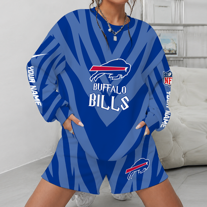 [SPECIAL OFFER] NEW CUSTOMIZED NFL03 BFB BUFFALO BILLS UNISEX SWEATSHIRT & SHORTS SET
