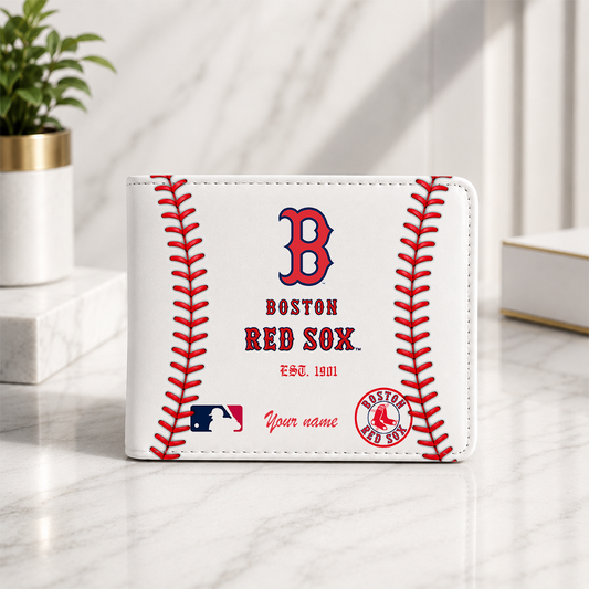 LIMITED EDITION - NEW CUSTOMIZED MLB03 BRS BOSTON RED SOX LEATHER WALLET