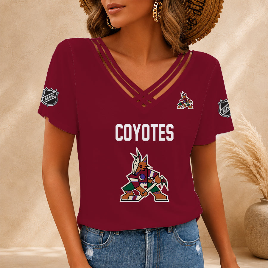 [SUPER SALE] NEW CUSTOMIZED NHL30 AZC ARIZONA COYOTES V-NECK SHIRT