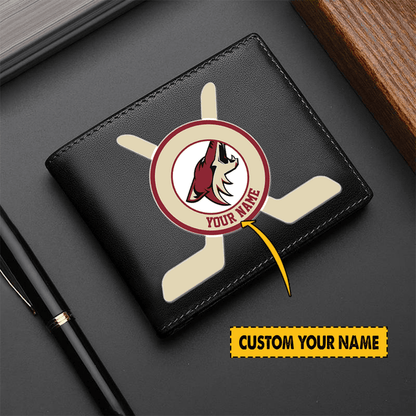 LIMITED EDITION - NEW CUSTOMIZED NHL30 AZC ARIZONA COYOTES LEATHER WALLET