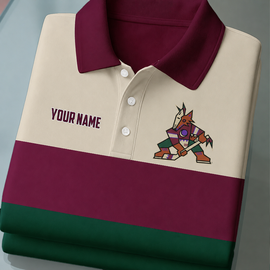 [SUPER SALE] NEW CUSTOMIZED NHL30 AZC ARIZONA COYOTES POLO SHIRT