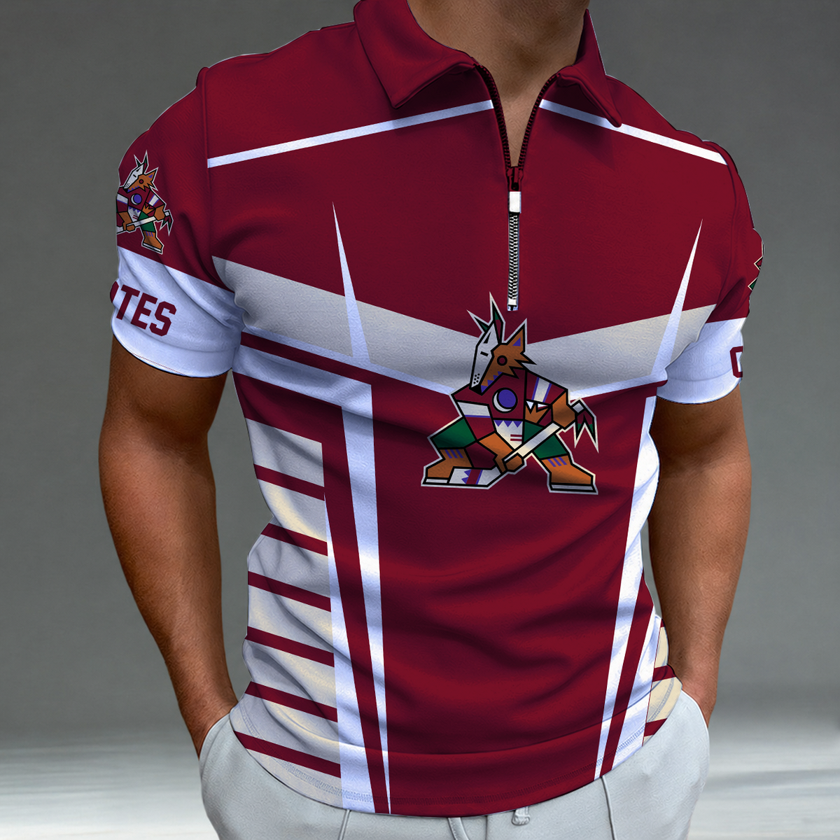 [SUPER SALE] NEW CUSTOMIZED NHL30 AZC ARIZONA COYOTES POLO SHIRT
