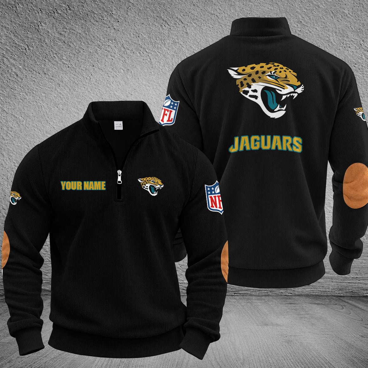 [SPECIAL OFFER] NEW CUSTOMIZED NFL30 JSJ JACKSONVILLE JAGUARS MULTICOLOR STRIPED QUATER ZIP SWEATSHIRT