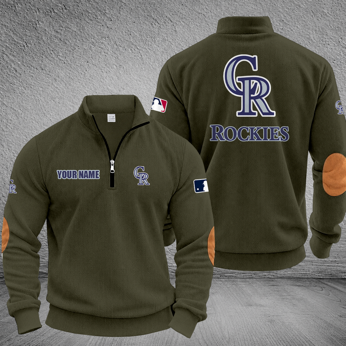 [FLASH SALE] NEW CUSTOMIZED MLB30 COR COLORADO ROCKIES MULTICOLOR STRIPED QUATER ZIP SWEATSHIRT