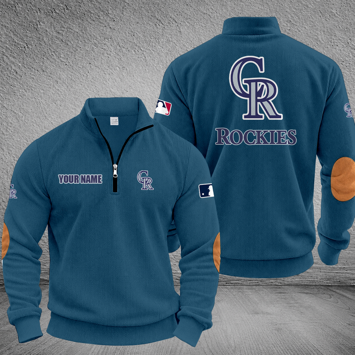[FLASH SALE] NEW CUSTOMIZED MLB30 COR COLORADO ROCKIES MULTICOLOR STRIPED QUATER ZIP SWEATSHIRT