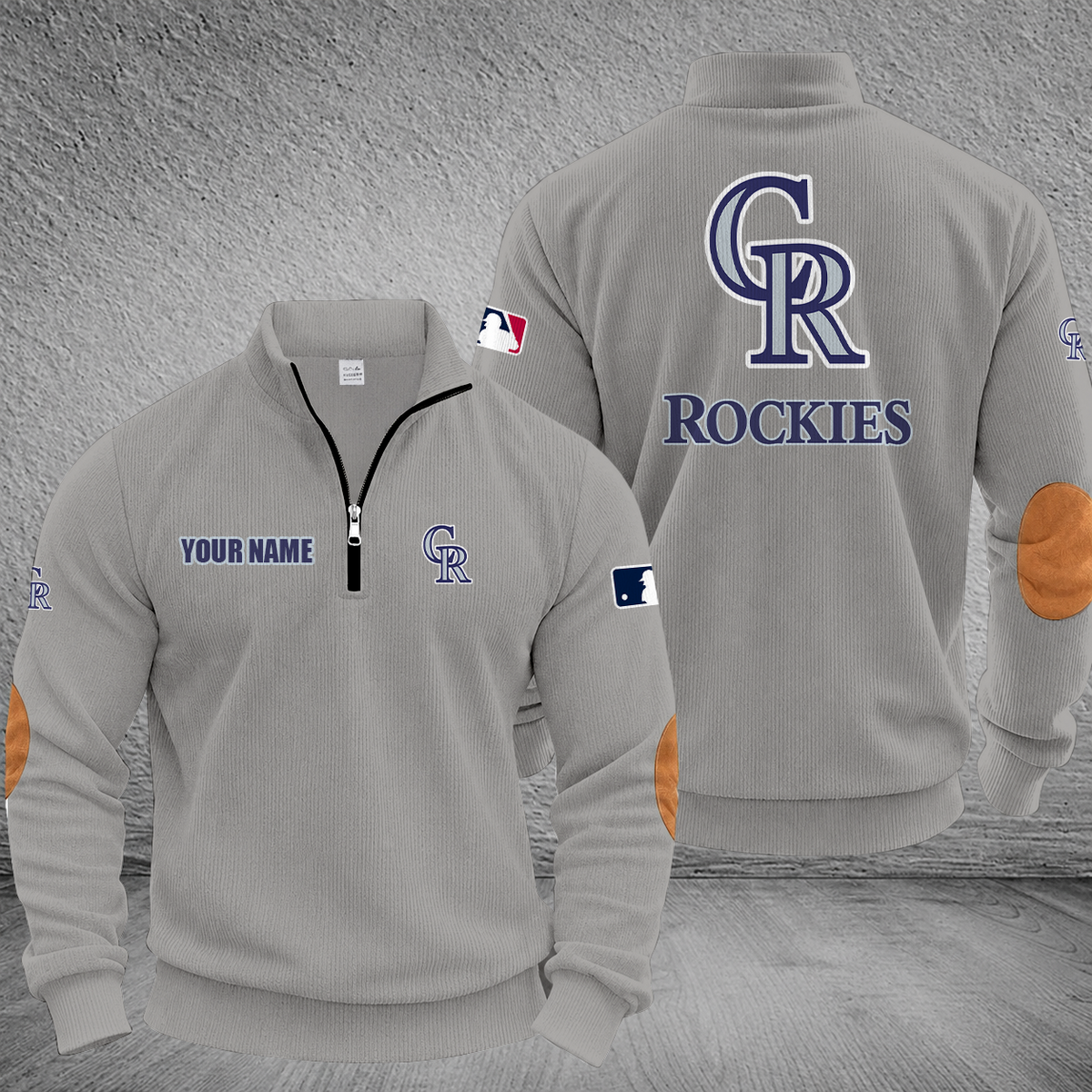[FLASH SALE] NEW CUSTOMIZED MLB30 COR COLORADO ROCKIES MULTICOLOR STRIPED QUATER ZIP SWEATSHIRT