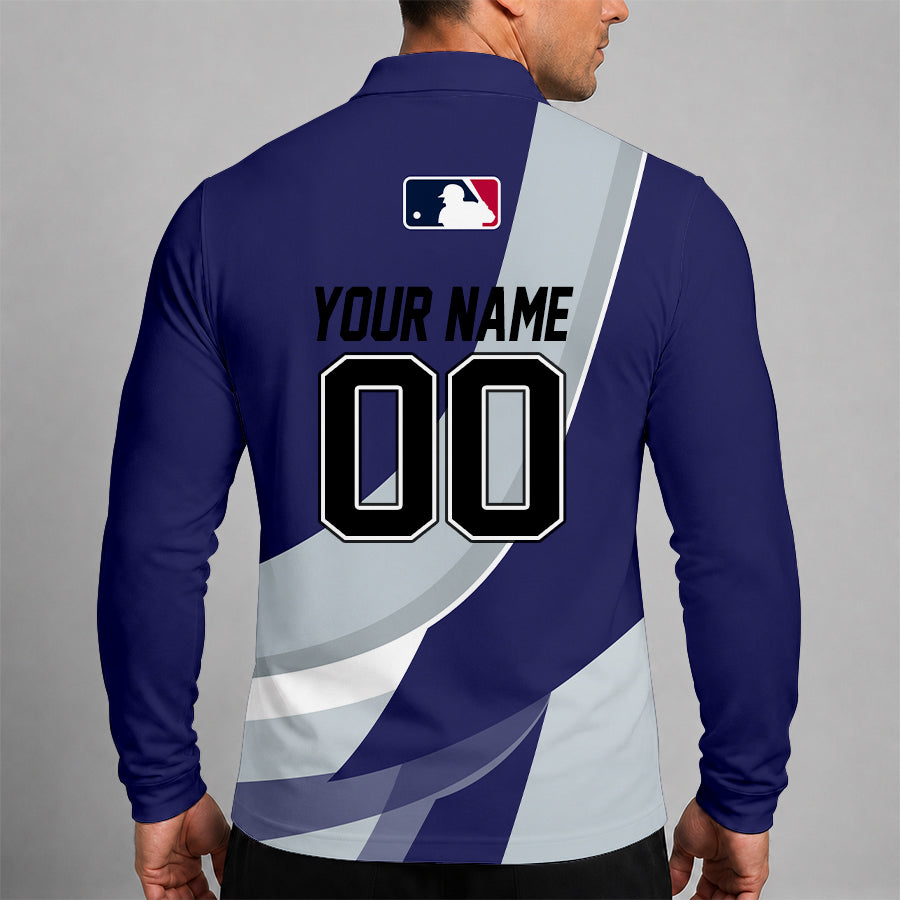 [FLASH SALE] NEW CUSTOMIZED MLB30 COR COLORADO ROCKIES MEN'S LONG SLEEVE POLO