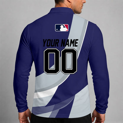 [FLASH SALE] NEW CUSTOMIZED MLB30 COR COLORADO ROCKIES MEN'S LONG SLEEVE POLO