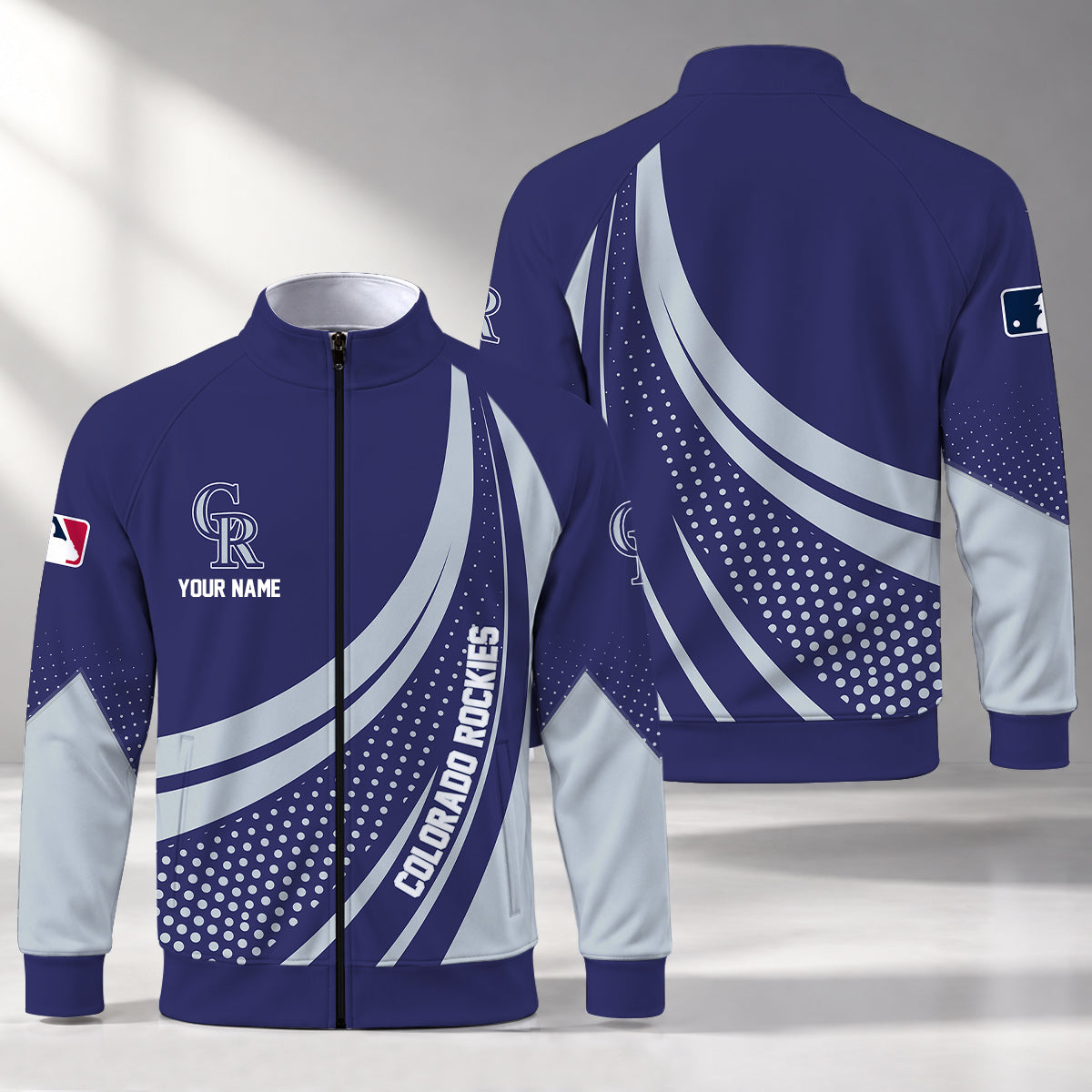 [FLASH SALE] NEW CUSTOMIZED MLB30 COR COLORADO ROCKIES STAND COLLAR JACKET
