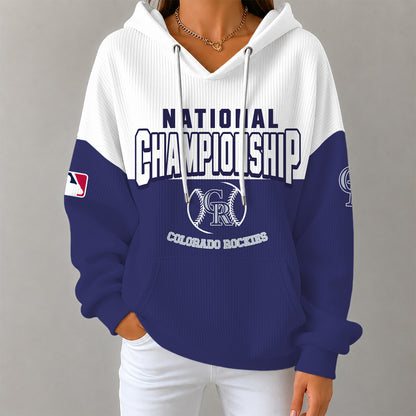 [FLASH SALE] NEW CUSTOMIZED MLB30 COR COLORADO ROCKIES RIBBED HOODIE & SWEATSHIRT