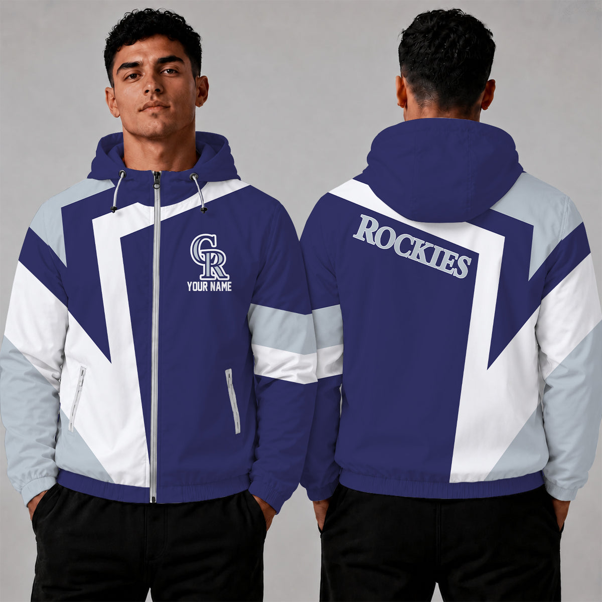 [FLASH SALE] NEW CUSTOMIZED MLB30 COR COLORADO ROCKIES WINDBREAKER JACKET