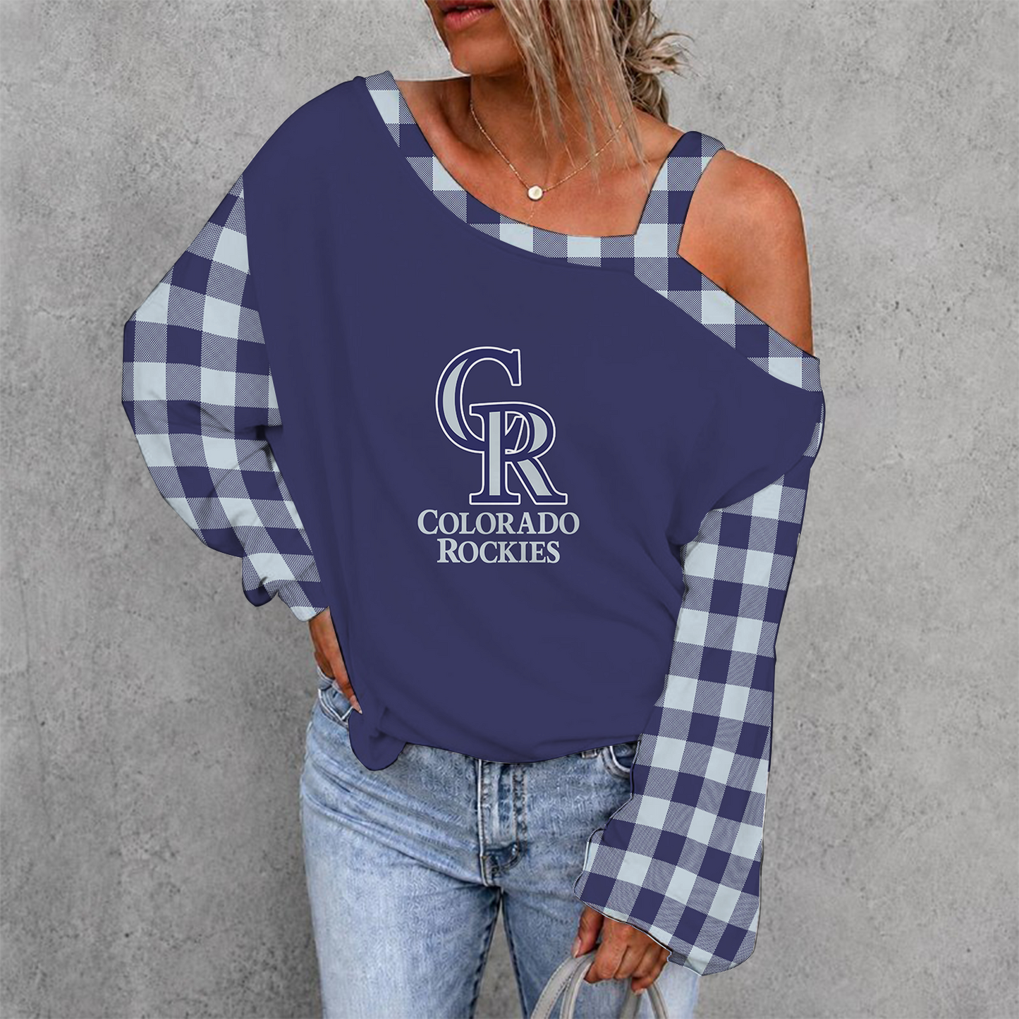 [FLASH SALE] NEW CUSTOMIZED MLB30 COR COLORADO ROCKIES DROP SHOULDER SWEATSHIRT