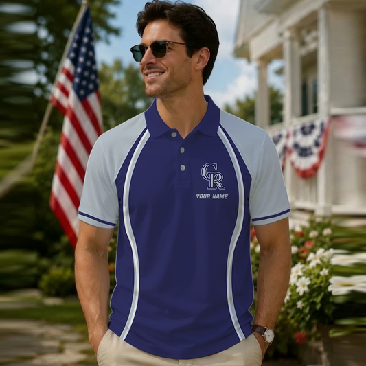 [FLASH SALE] NEW CUSTOMIZED MLB30 COR COLORADO ROCKIES POLO SHIRT