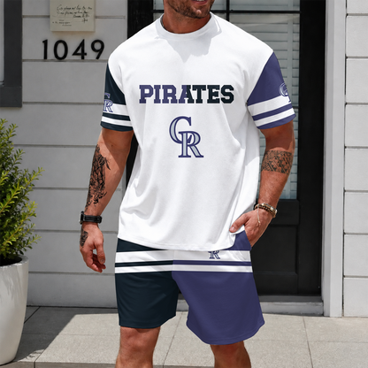 [FLASH SALE] NEW CUSTOMIZED MLB30 COR COLORADO ROCKIES UNISEX T-SHIRT & SHORTS SET