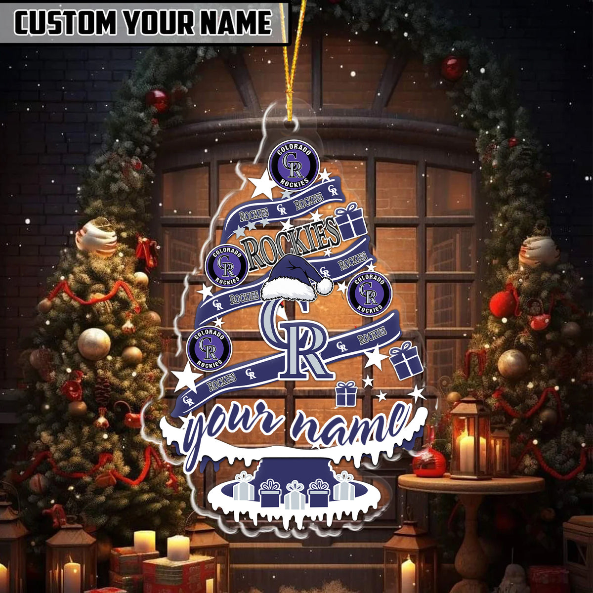 [FLASH SALE] NEW CUSTOMIZED MLB30 COR COLORADO ROCKIES CHRISTMAS ACRYLIC ORNAMENT