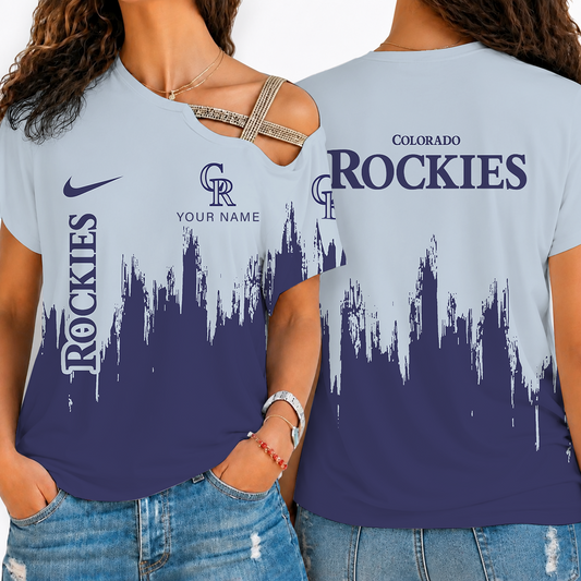 [FLASH SALE] NEW CUSTOMIZED MLB30 COR COLORADO ROCKIES SHOULDER SHIRT