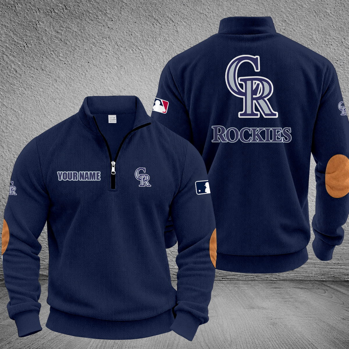 [FLASH SALE] NEW CUSTOMIZED MLB30 COR COLORADO ROCKIES MULTICOLOR STRIPED QUATER ZIP SWEATSHIRT