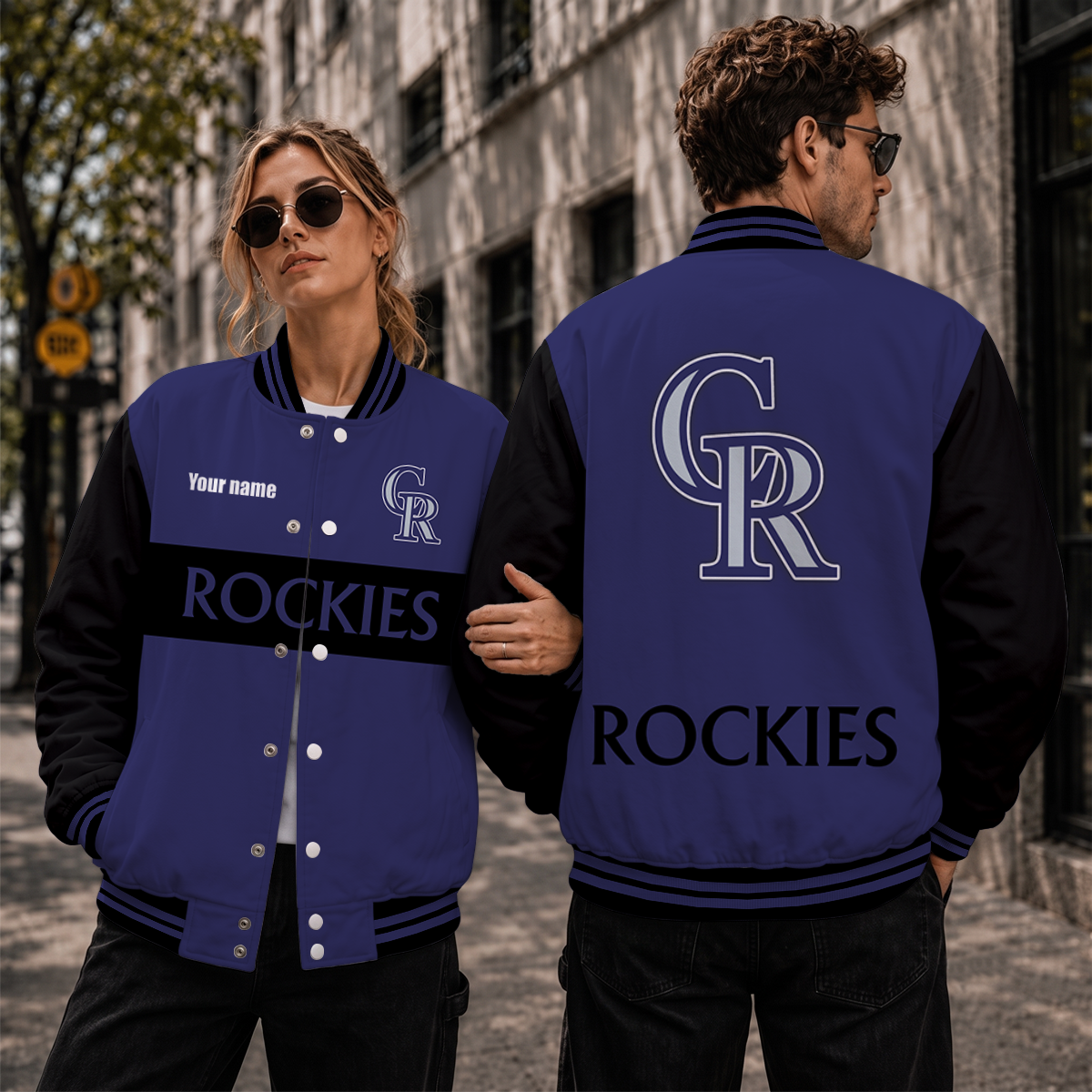 [FLASH SALE] NEW CUSTOMIZED MLB30 COR COLORADO ROCKIES SATIN VARSITY & BASEBALL JACKET