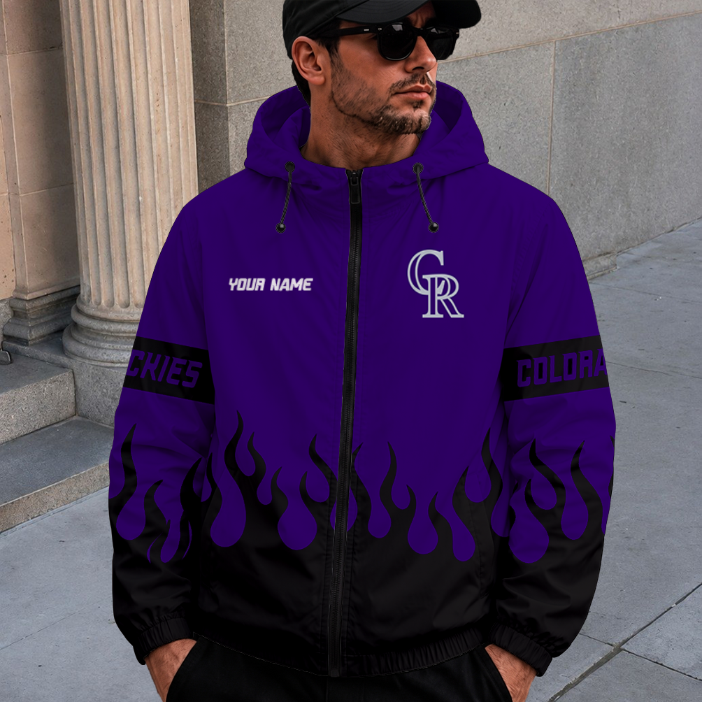 [FLASH SALE] NEW CUSTOMIZED MLB30 COR COLORADO ROCKIES WINDBREAKER JACKET