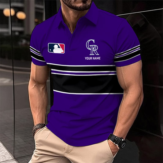 [FLASH SALE] NEW CUSTOMIZED MLB30 COR COLORADO ROCKIES POLO SHIRT