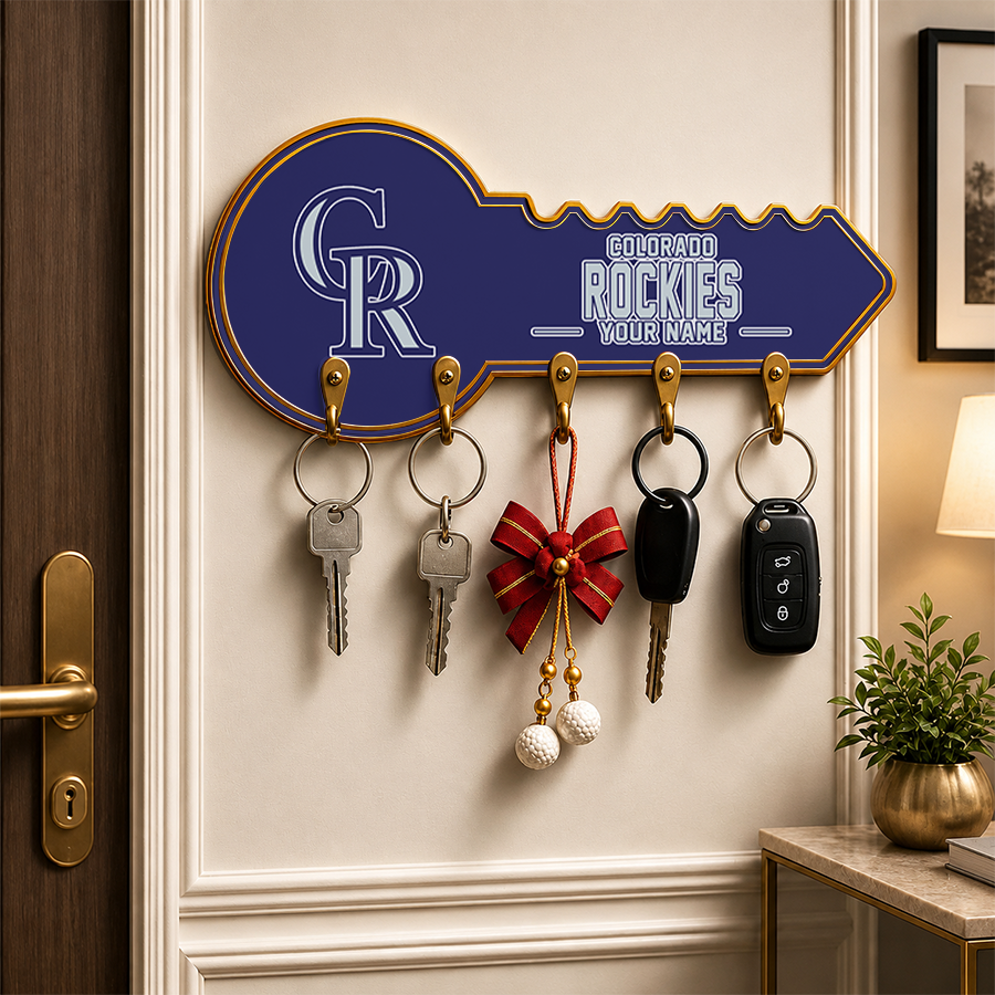 [FLASH SALE] NEW CUSTOMIZED MLB30 COR COLORADO ROCKIES WALL KEY HOLDER FOR HOME