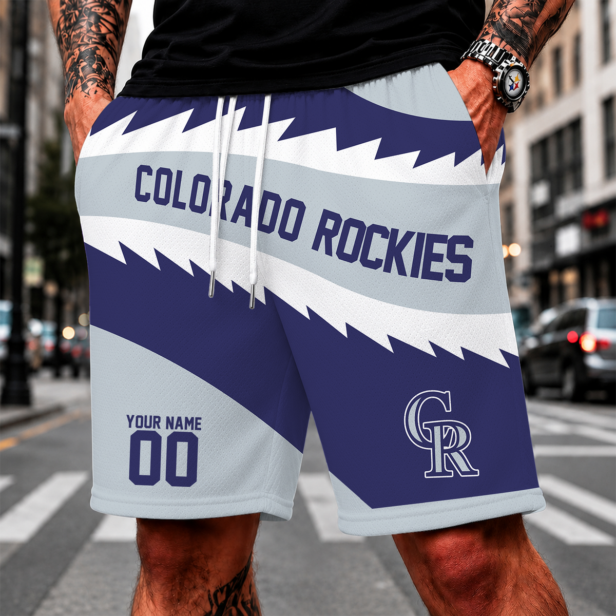 [FLASH SALE] NEW CUSTOMIZED MLB30 COR COLORADO ROCKIES SHORT PANTS