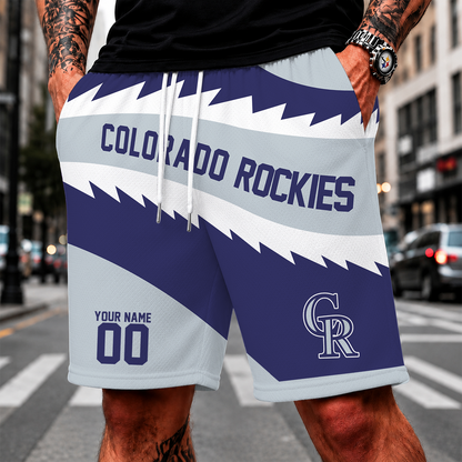 [FLASH SALE] NEW CUSTOMIZED MLB30 COR COLORADO ROCKIES SHORT PANTS