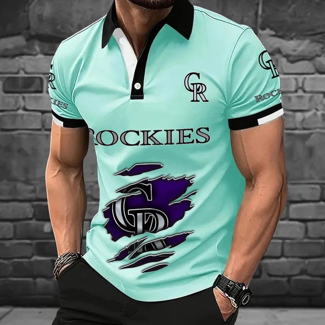 [FLASH SALE] NEW CUSTOMIZED MLB30 COR COLORADO ROCKIES POLO SHIRT
