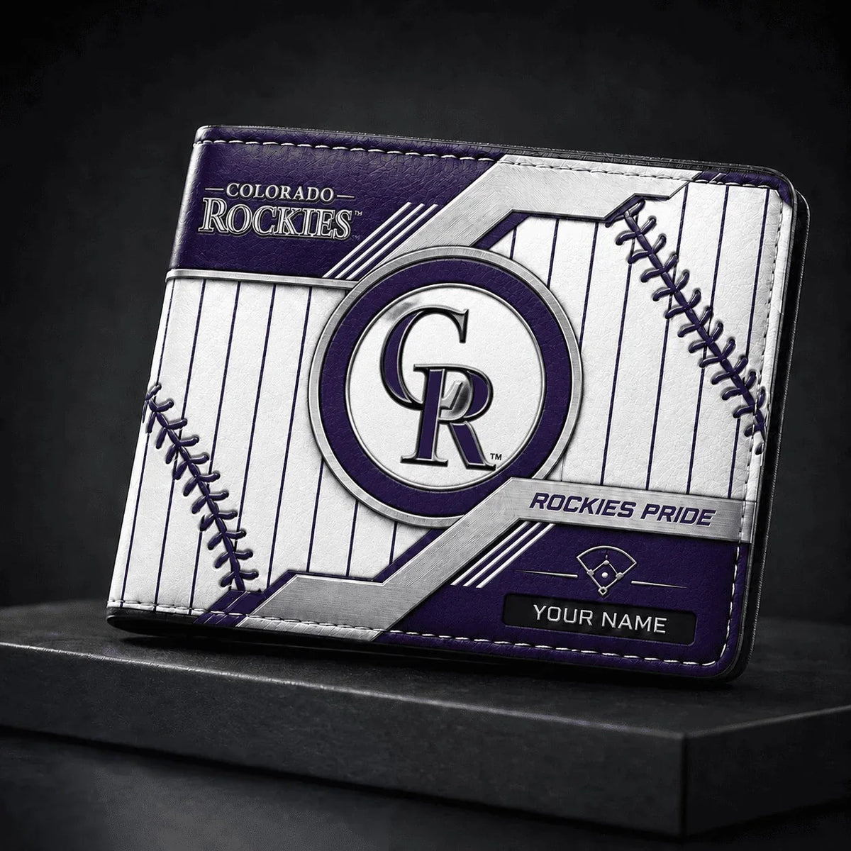 [FLASH SALE] NEW CUSTOMIZED MLB30 COR COLORADO ROCKIES LEATHER WALLET