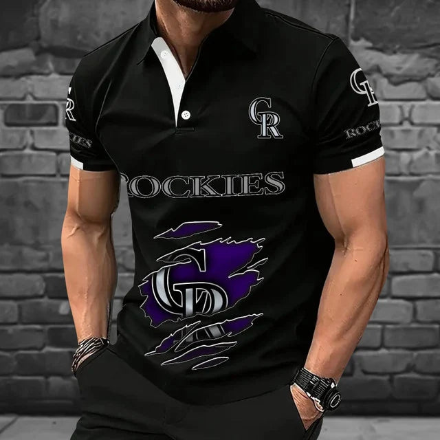 [FLASH SALE] NEW CUSTOMIZED MLB30 COR COLORADO ROCKIES POLO SHIRT