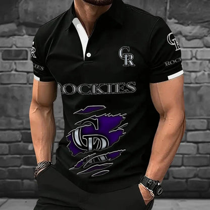 [FLASH SALE] NEW CUSTOMIZED MLB30 COR COLORADO ROCKIES POLO SHIRT