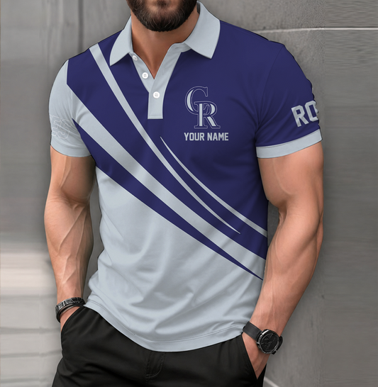 [FLASH SALE] NEW CUSTOMIZED MLB30 COR COLORADO ROCKIES POLO SHIRT